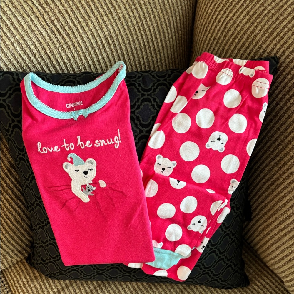 Gymboree Gymmies Hot Pink and Mint Bear Pajama Set